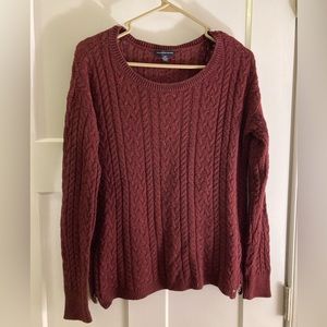 Cozy American Eagle Cable Knit Sweater | Large (Juniors)